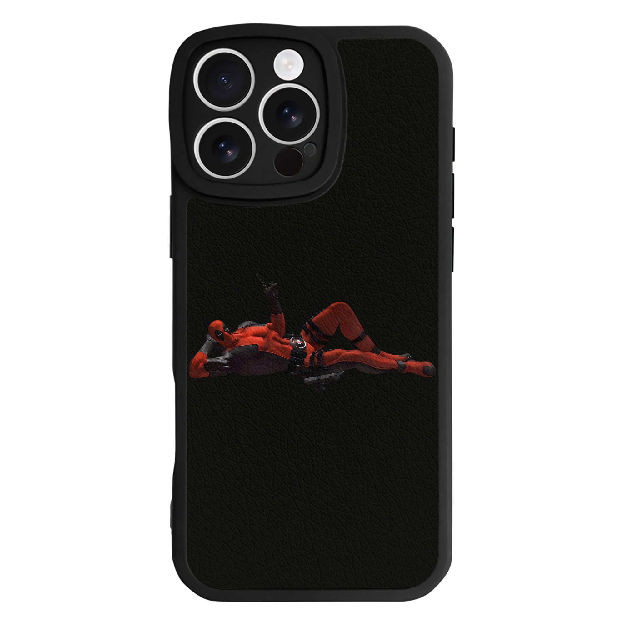 （画像用） Deadpool デッドプール 【iPhone 16シリーズ対応】シリコンスマホケース（レザー調） 材質：シリコン